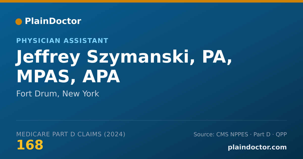 Shareable card for Jeffrey Szymanski, PA, MPAS, APA - Physician Assistant, Fort Drum, NY