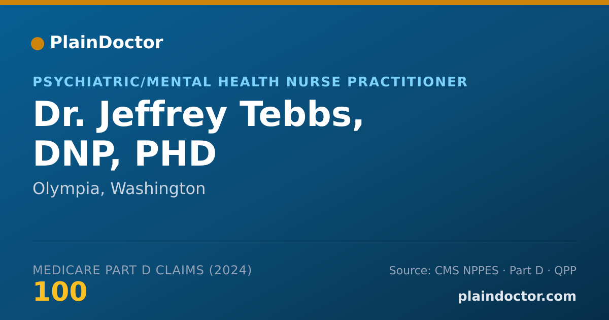 Shareable card for Jeffrey Tebbs, DNP, PHD - Psychiatric/Mental Health Nurse Practitioner, Olympia, WA