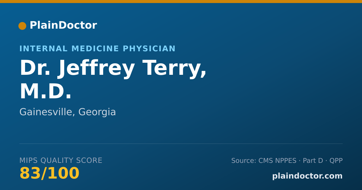 Shareable card for Jeffrey Terry, M.D. - Internal Medicine Physician, Gainesville, GA