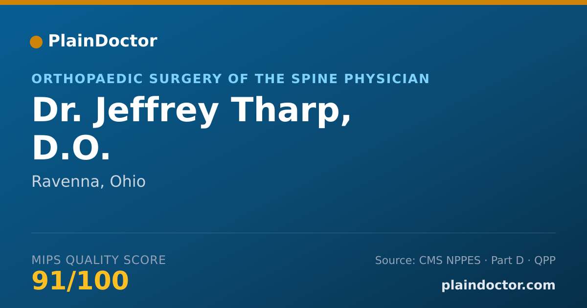 Shareable card for Jeffrey Tharp, D.O. - Orthopaedic Surgery of the Spine Physician, Ravenna, OH