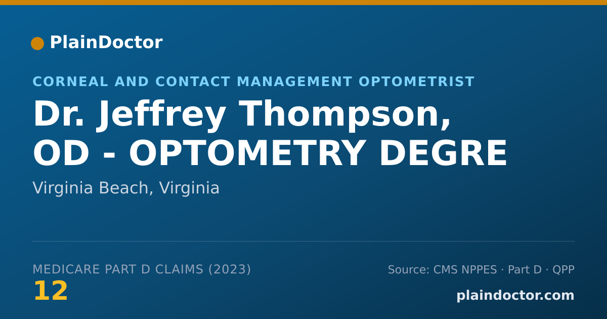 Shareable card for Jeffrey Thompson, OD - OPTOMETRY DEGRE - Corneal and Contact Management Optometrist, Virginia Beach, VA