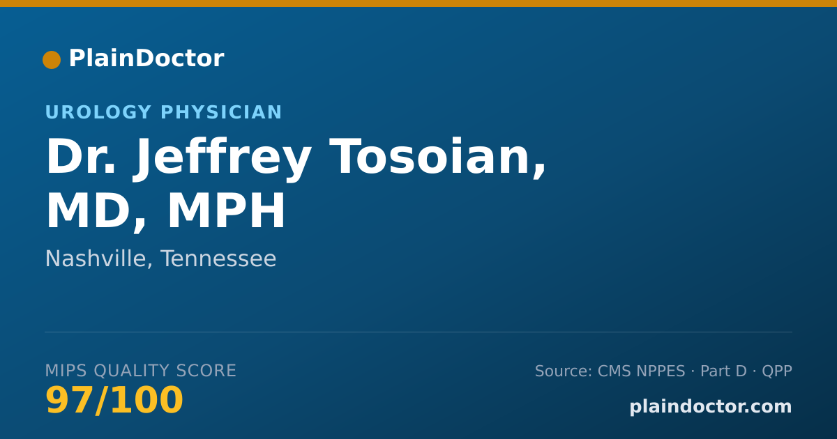 Shareable card for Jeffrey Tosoian, MD, MPH - Urology Physician, Nashville, TN