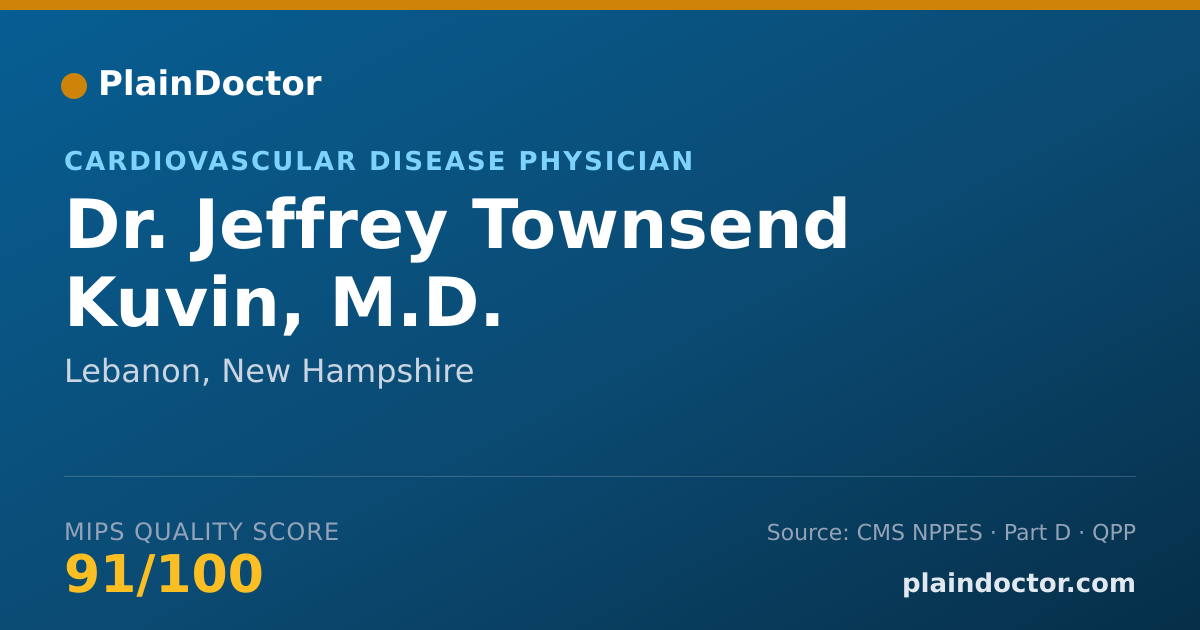 Shareable card for Jeffrey Townsend Kuvin, M.D. - Cardiovascular Disease Physician, Lebanon, NH