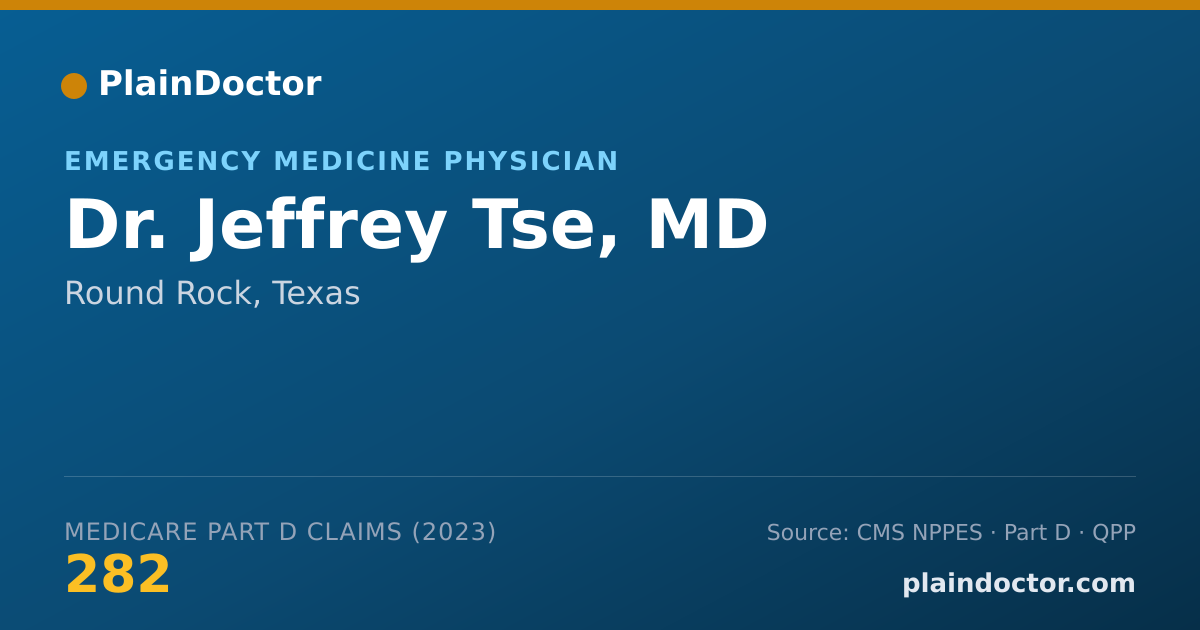 Shareable card for Jeffrey Tse, MD - Emergency Medicine Physician, Round Rock, TX