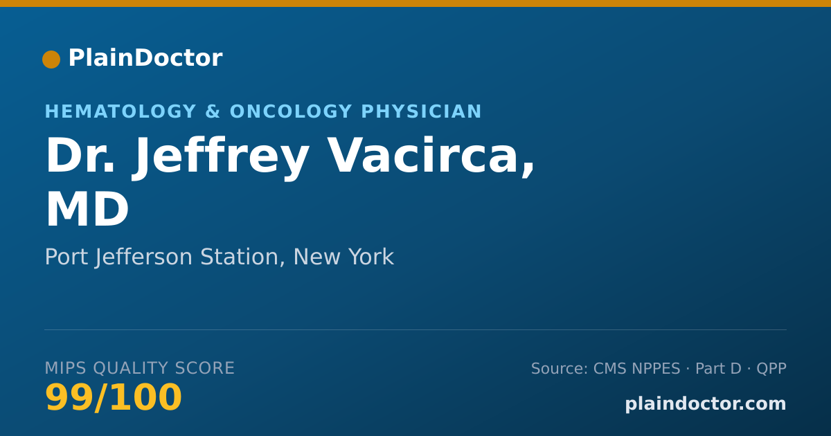 Shareable card for Jeffrey Vacirca, MD - Hematology & Oncology Physician, Port Jefferson Station, NY