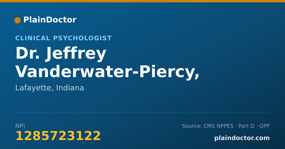 Shareable card for Jeffrey Vanderwater-Piercy, PH.D. - Clinical Psychologist, Lafayette, IN