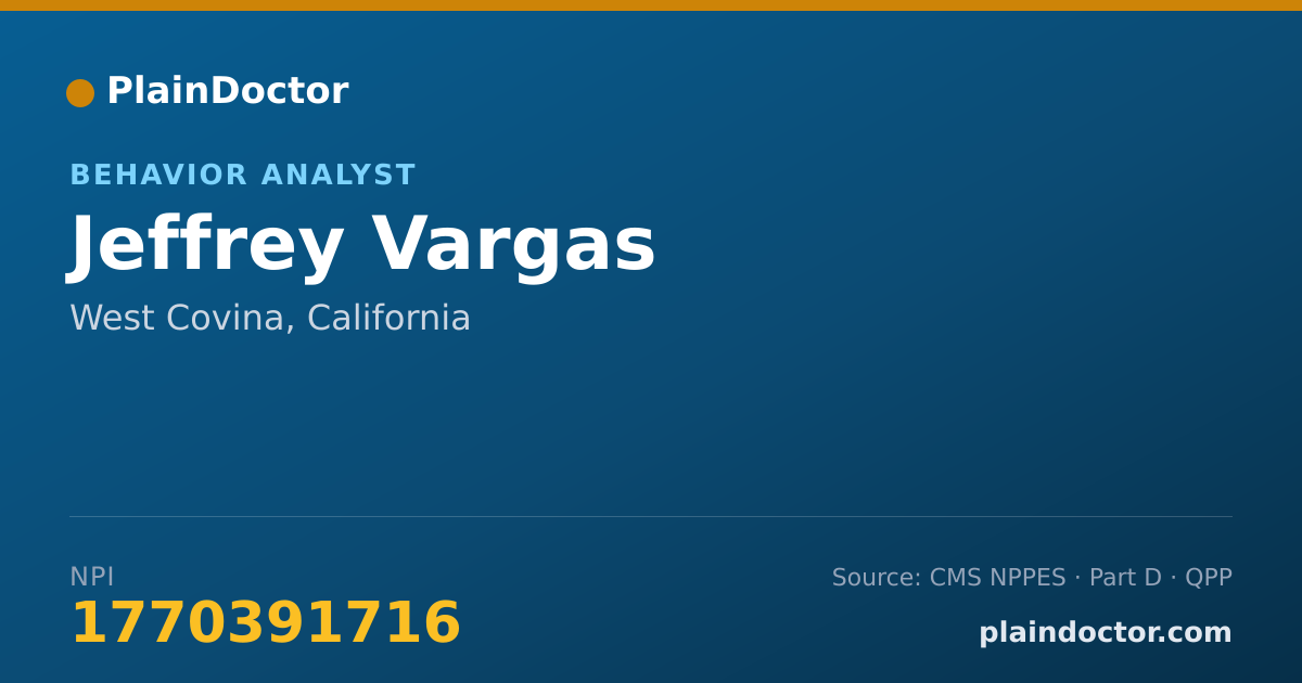 Shareable card for Jeffrey Vargas - Behavior Technician, West Covina, CA