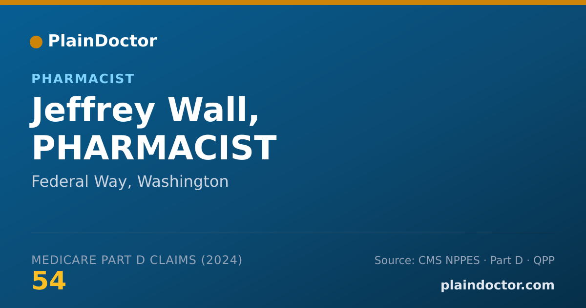 Shareable card for Jeffrey Wall, PHARMACIST - Pharmacist, Federal Way, WA