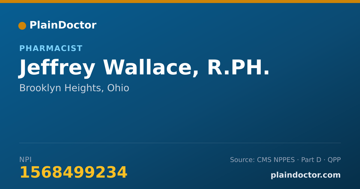 Shareable card for Jeffrey Wallace, R.PH. - Pharmacist, Brooklyn Heights, OH