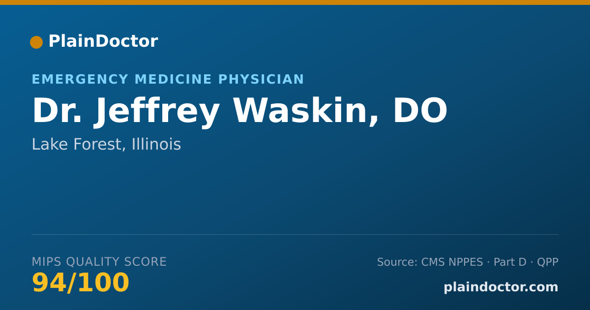 Shareable card for Jeffrey Waskin, DO - Emergency Medicine Physician, Lake Forest, IL