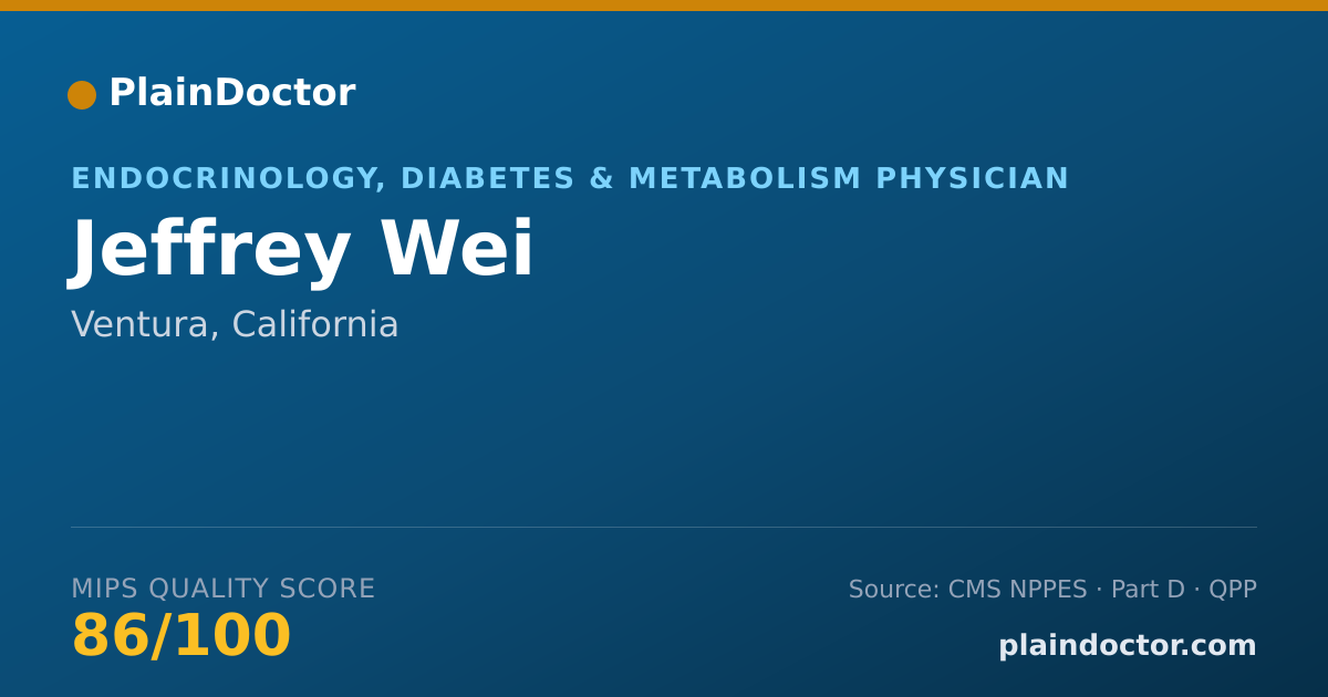 Shareable card for Jeffrey Wei - Endocrinology, Diabetes & Metabolism Physician, Ventura, CA