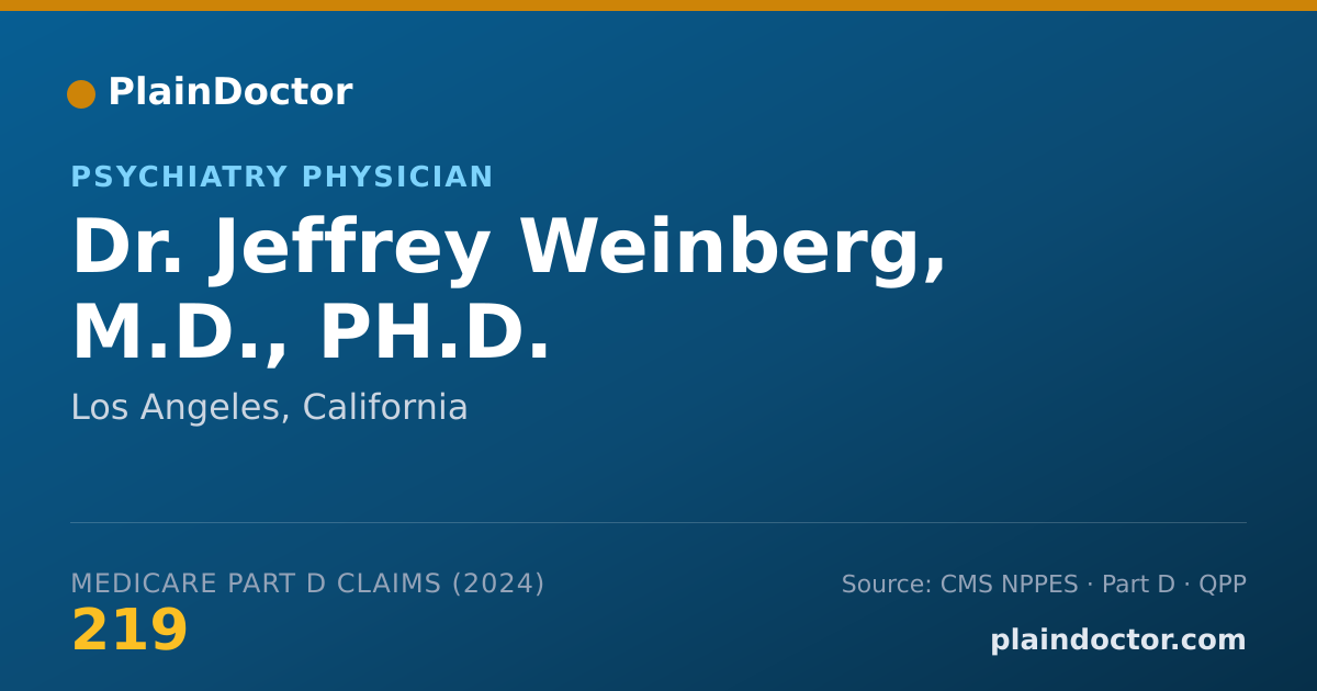 Shareable card for Jeffrey Weinberg, M.D., PH.D. - Psychiatry Physician, Los Angeles, CA