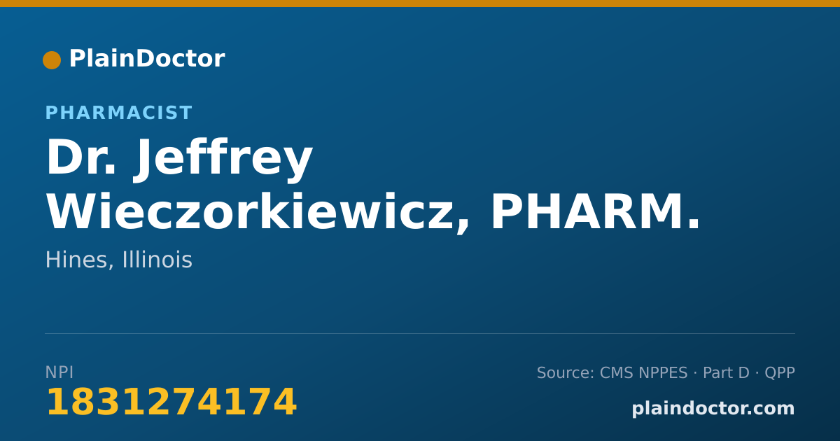 Shareable card for Jeffrey Wieczorkiewicz, PHARM. D. - Pharmacist, Hines, IL