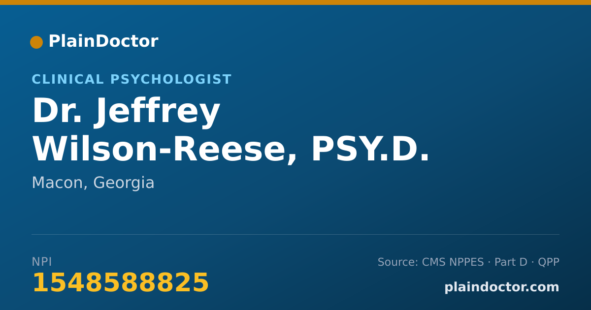 Shareable card for Jeffrey Wilson-Reese, PSY.D. - Clinical Psychologist, Macon, GA