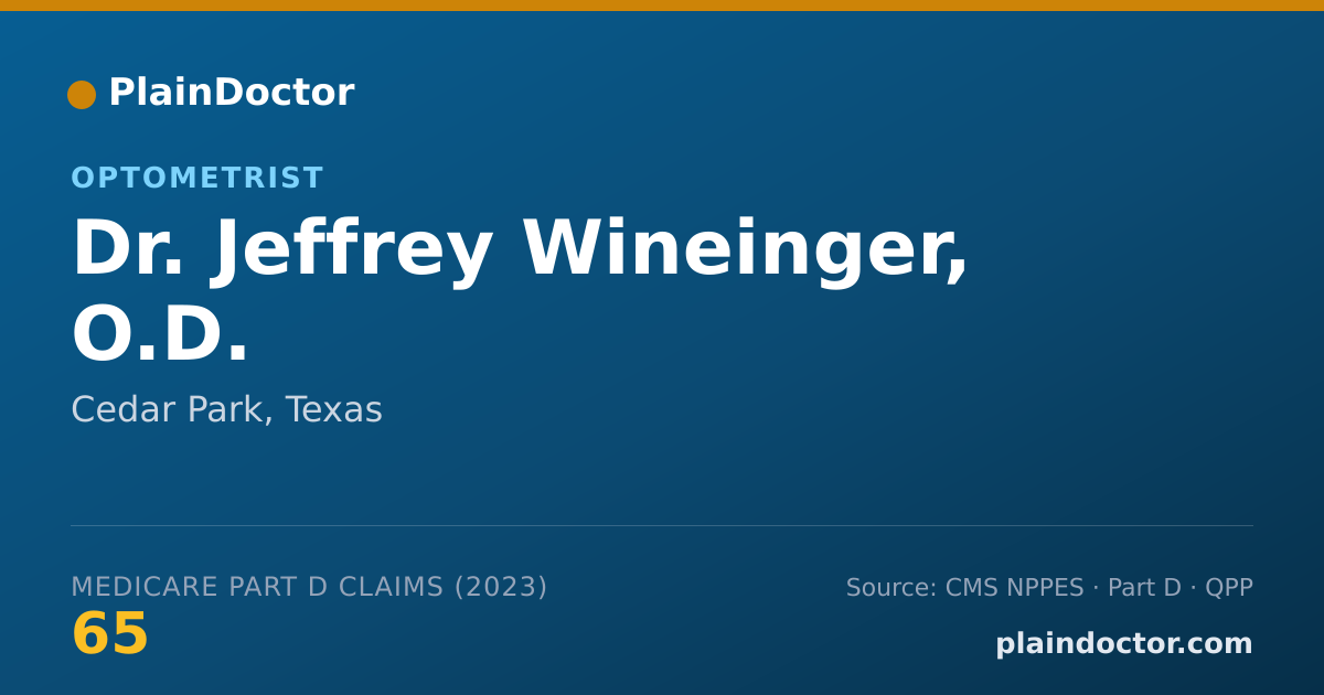 Shareable card for Jeffrey Wineinger, O.D. - Optometrist, Cedar Park, TX