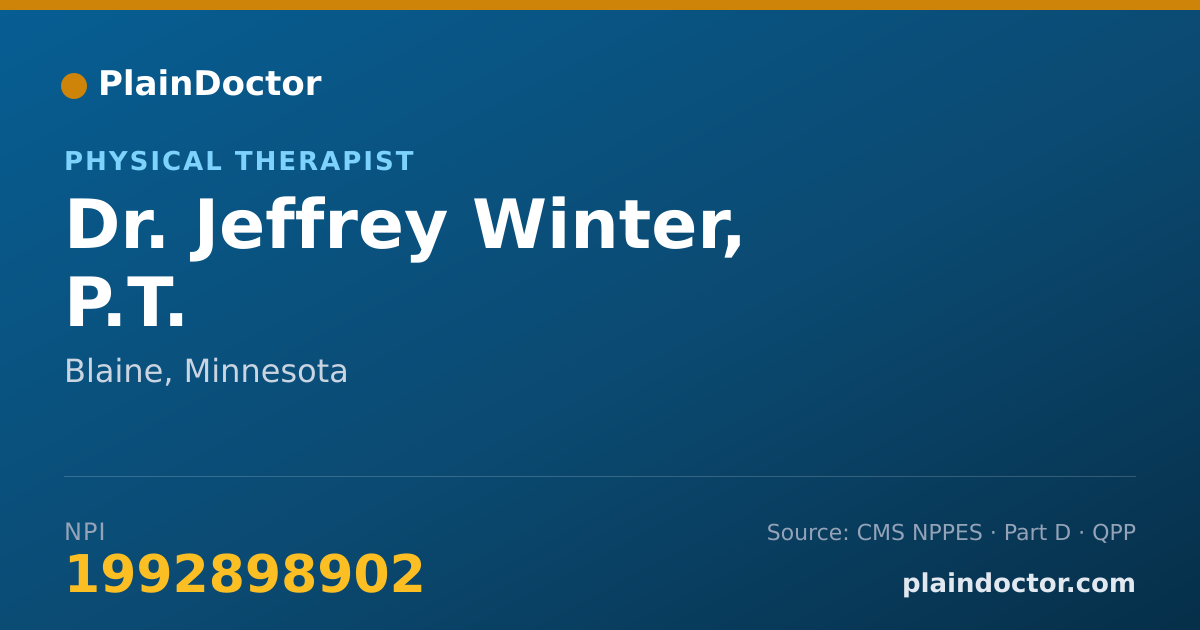 Shareable card for Jeffrey Winter, P.T. - Physical Therapist, Blaine, MN