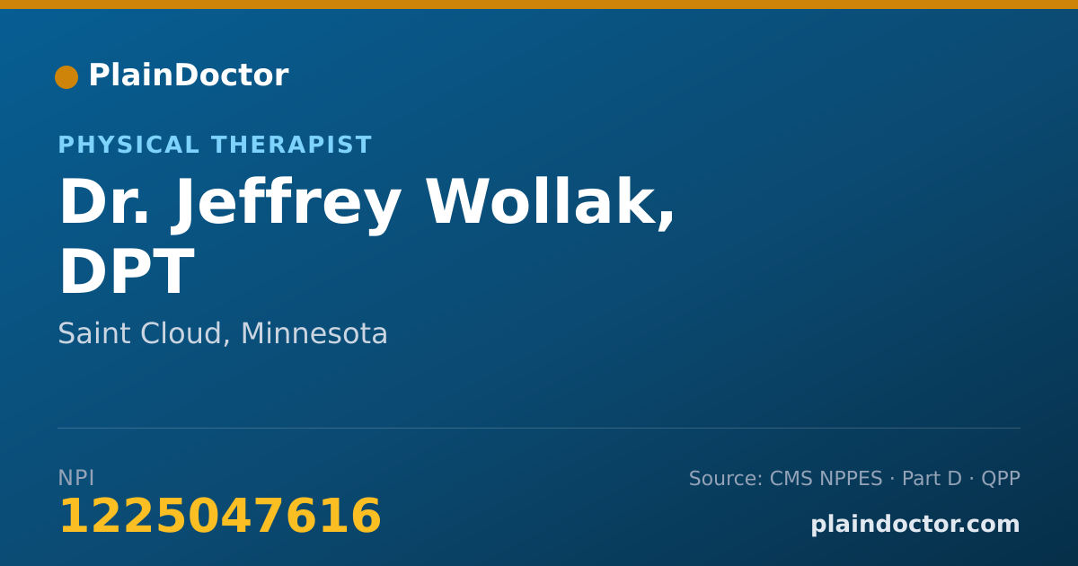 Shareable card for Jeffrey Wollak, DPT - Physical Therapist, Saint Cloud, MN