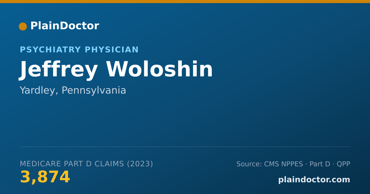 Shareable card for Jeffrey Woloshin - Psychiatry Physician, Yardley, PA
