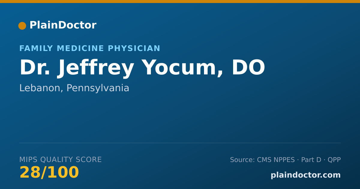 Shareable card for Jeffrey Yocum, DO - Family Medicine Physician, Lebanon, PA