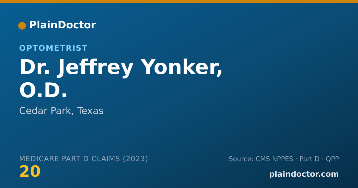 Shareable card for Jeffrey Yonker, O.D. - Optometrist, Cedar Park, TX