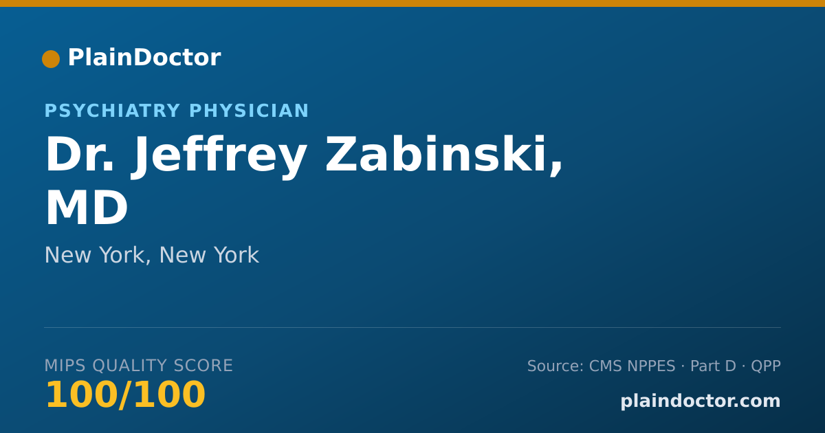 Shareable card for Jeffrey Zabinski, MD - Psychiatry Physician, New York, NY