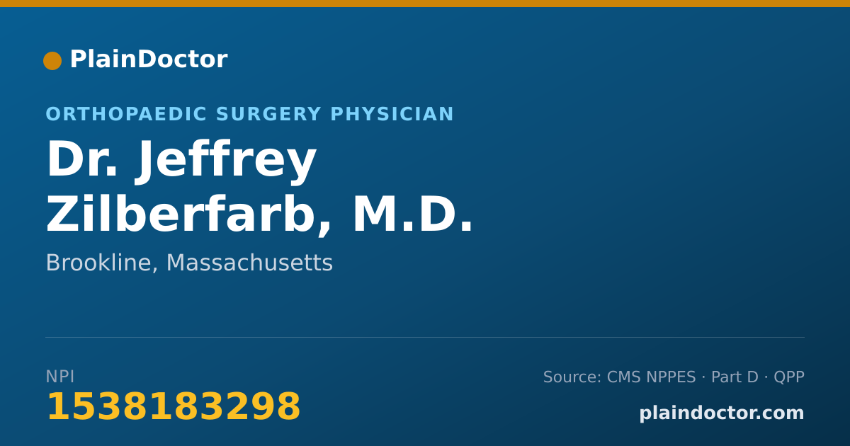 Shareable card for Jeffrey Zilberfarb, M.D. - Orthopaedic Surgery Physician, Brookline, MA