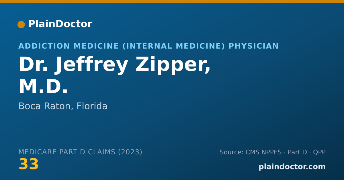 Shareable card for Jeffrey Zipper, M.D. - Addiction Medicine (Internal Medicine) Physician, Boca Raton, FL