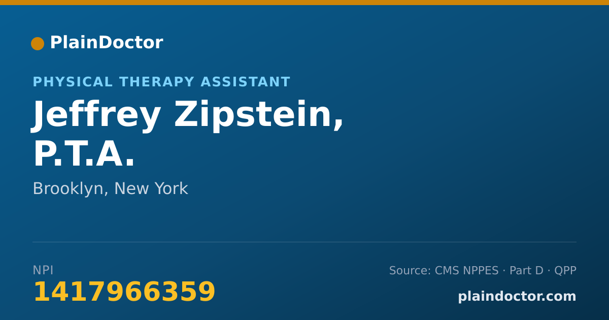 Shareable card for Jeffrey Zipstein, P.T.A. - Physical Therapy Assistant, Brooklyn, NY