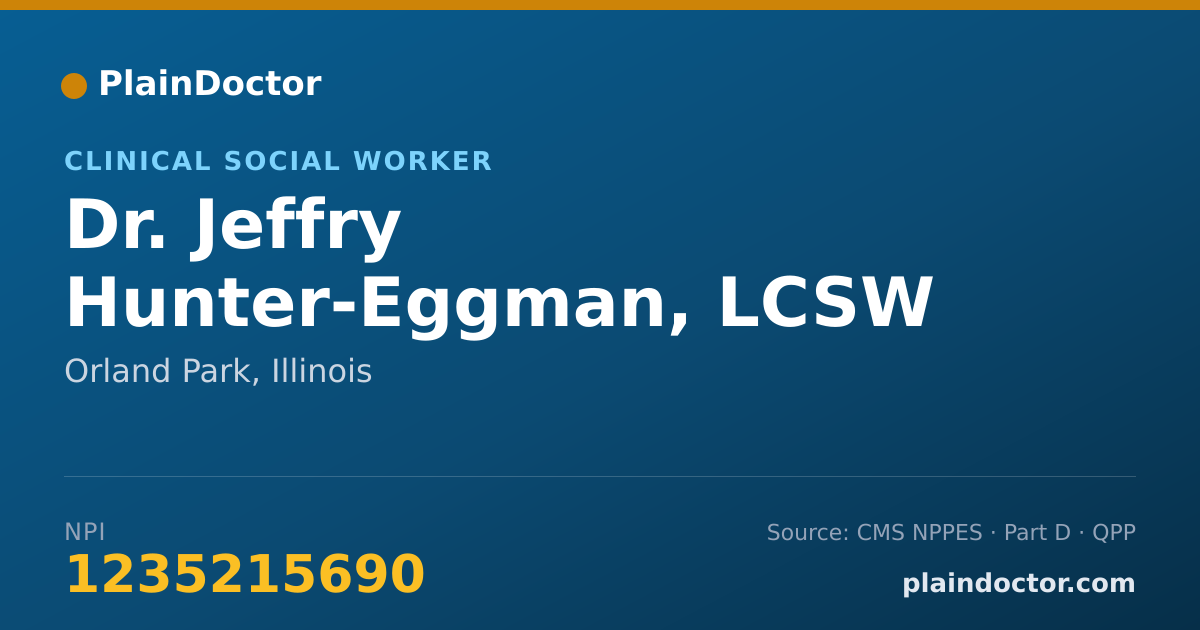 Shareable card for Jeffry Hunter-Eggman, LCSW - Clinical Social Worker, Orland Park, IL