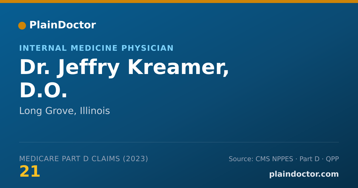 Shareable card for Jeffry Kreamer, D.O. - Internal Medicine Physician, Long Grove, IL