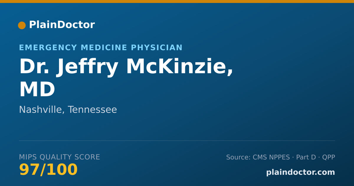 Shareable card for Jeffry McKinzie, MD - Emergency Medicine Physician, Nashville, TN