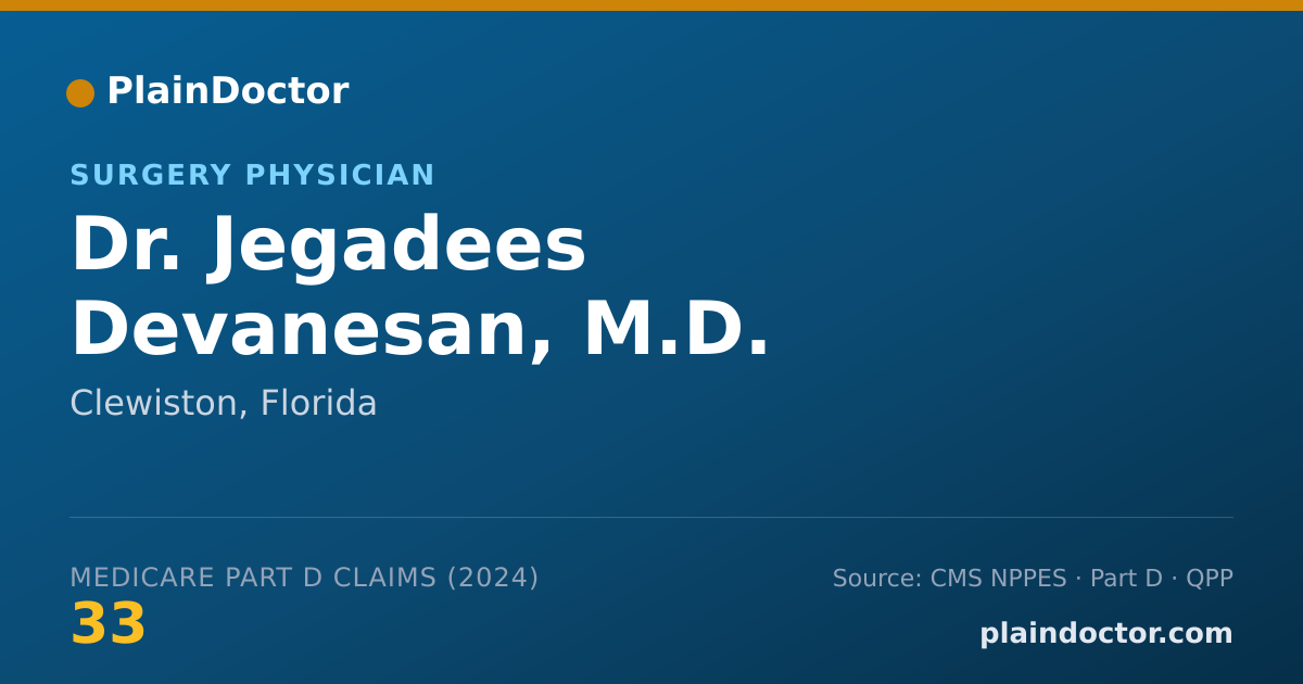 Shareable card for Jegadees Devanesan, M.D. - Surgery Physician, Clewiston, FL