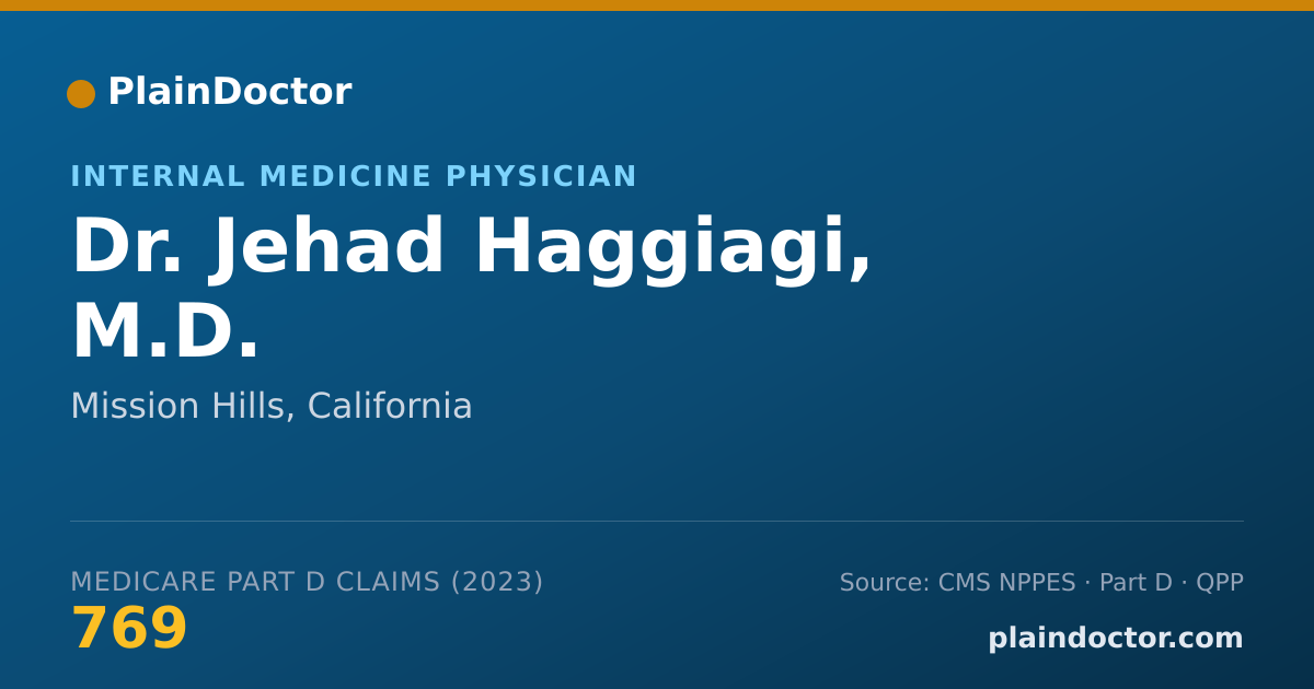 Shareable card for Jehad Haggiagi, M.D. - Internal Medicine Physician, Mission Hills, CA