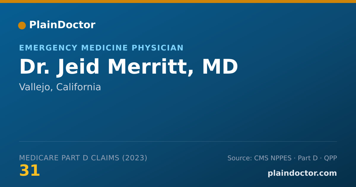 Shareable card for Jeid Merritt, MD - Emergency Medicine Physician, Vallejo, CA