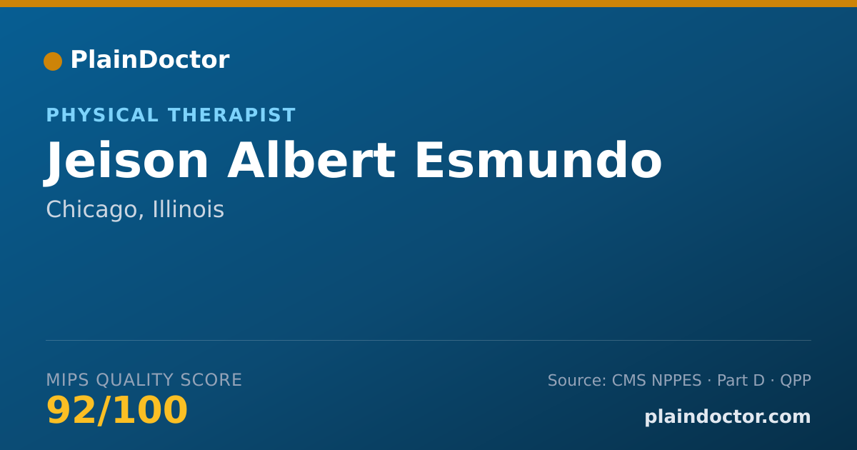 Shareable card for Jeison Albert Esmundo - Physical Therapist, Chicago, IL