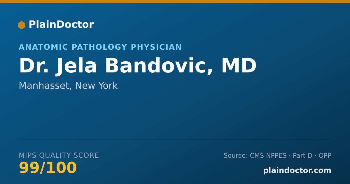 Shareable card for Jela Bandovic, MD - Anatomic Pathology Physician, Manhasset, NY