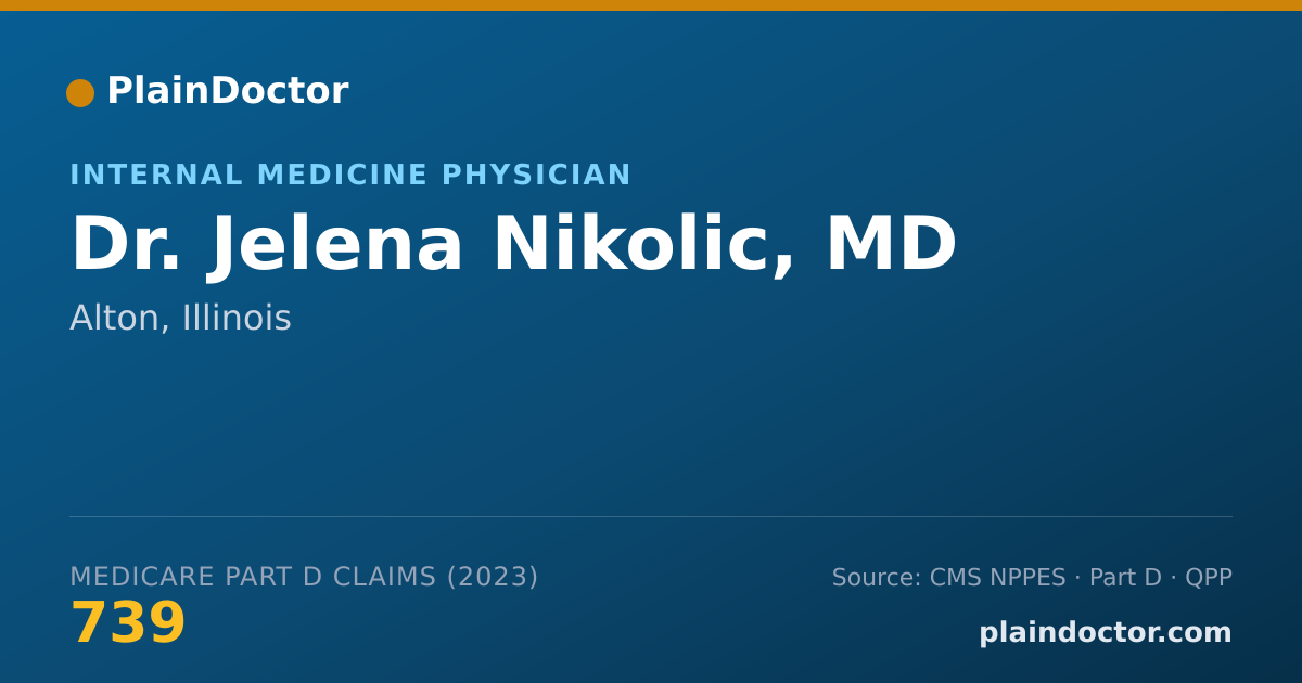Shareable card for Jelena Nikolic, MD - Internal Medicine Physician, Alton, IL