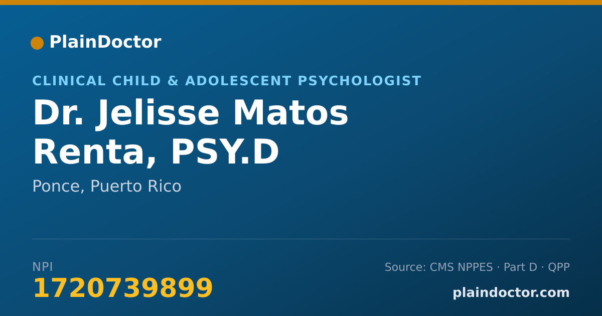 Shareable card for Jelisse Matos Renta, PSY.D - Clinical Child & Adolescent Psychologist, Ponce, PR