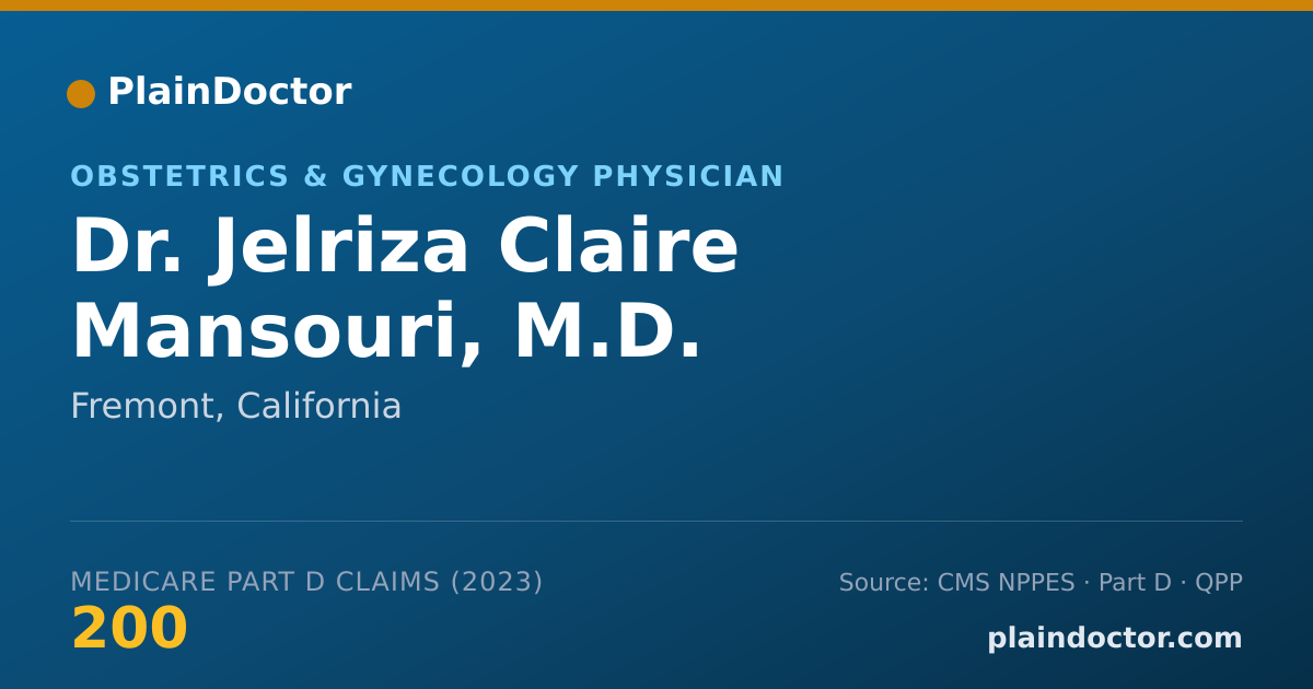 Shareable card for Jelriza Claire Mansouri, M.D. - Obstetrics & Gynecology Physician, Fremont, CA