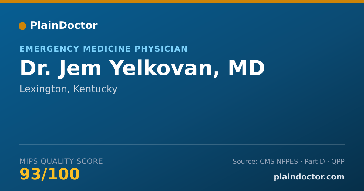 Shareable card for Jem Yelkovan, MD - Emergency Medicine Physician, Lexington, KY