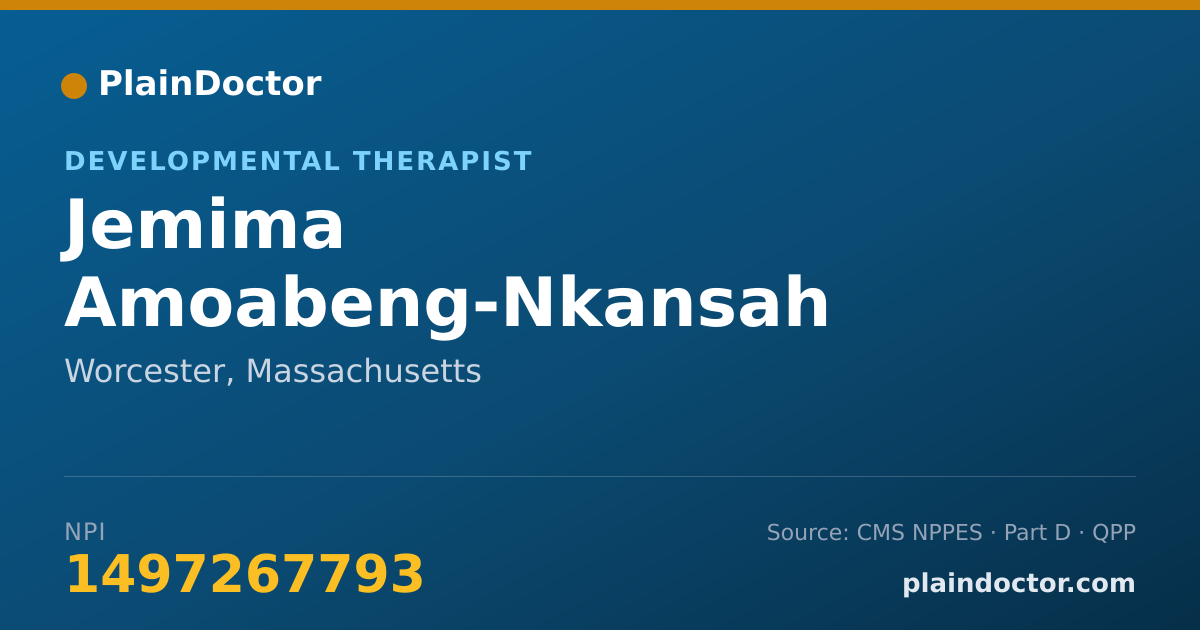 Shareable card for Jemima Amoabeng-Nkansah - Developmental Therapist, Worcester, MA