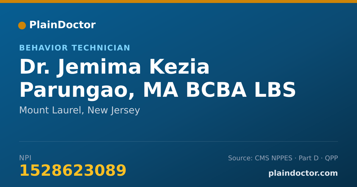 Shareable card for Jemima Kezia Parungao, MA BCBA LBS LBA - Behavior Technician, Mount Laurel, NJ