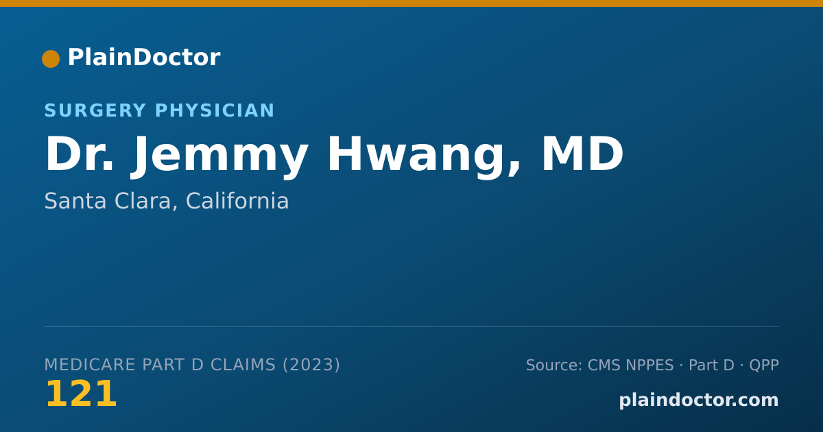 Shareable card for Jemmy Hwang, MD - Surgery Physician, Santa Clara, CA