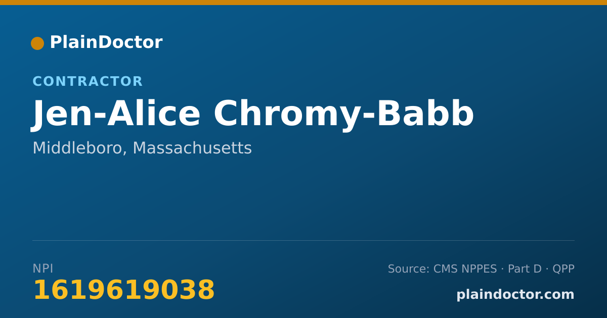Shareable card for Jen-Alice Chromy-Babb - Contractor, Middleboro, MA