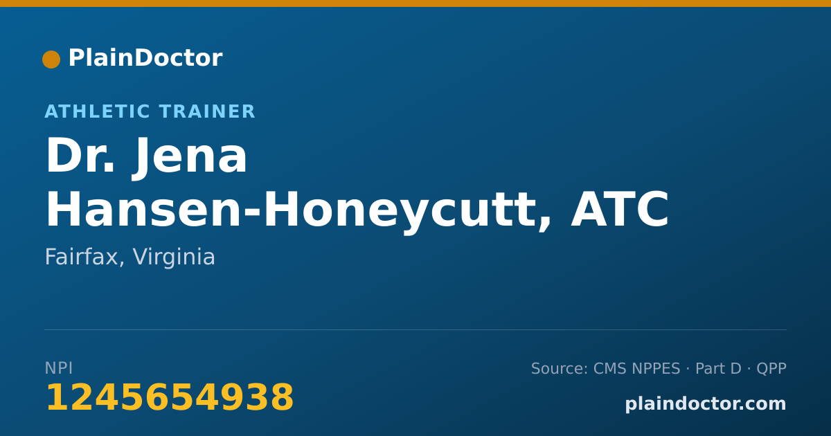 Shareable card for Jena Hansen-Honeycutt, ATC - Athletic Trainer, Fairfax, VA