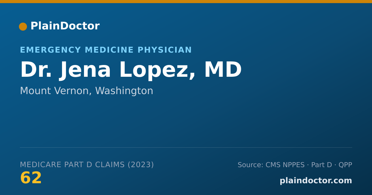 Shareable card for Jena Lopez, MD - Emergency Medicine Physician, Mount Vernon, WA