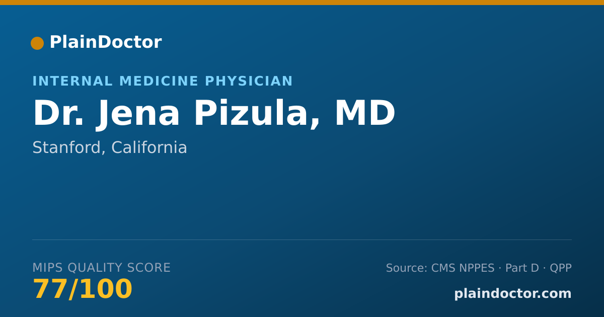 Shareable card for Jena Pizula, MD - Internal Medicine Physician, Stanford, CA