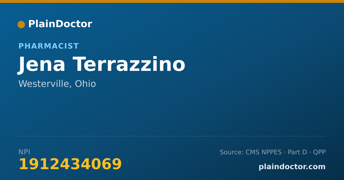 Shareable card for Jena Terrazzino - Pharmacist, Westerville, OH