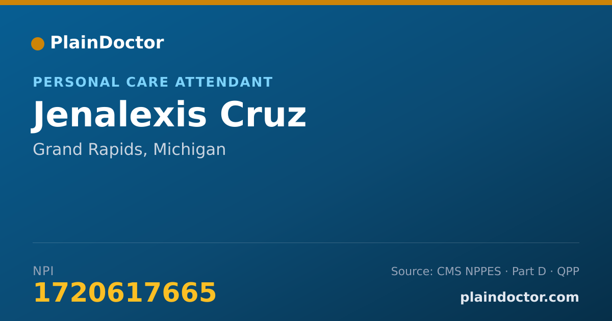 Shareable card for Jenalexis Cruz - Personal Care Attendant, Grand Rapids, MI