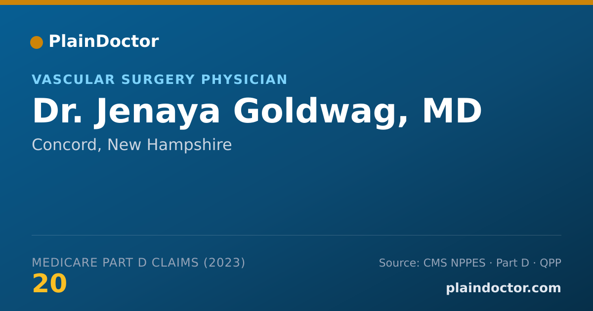 Shareable card for Jenaya Goldwag, MD - Vascular Surgery Physician, Concord, NH